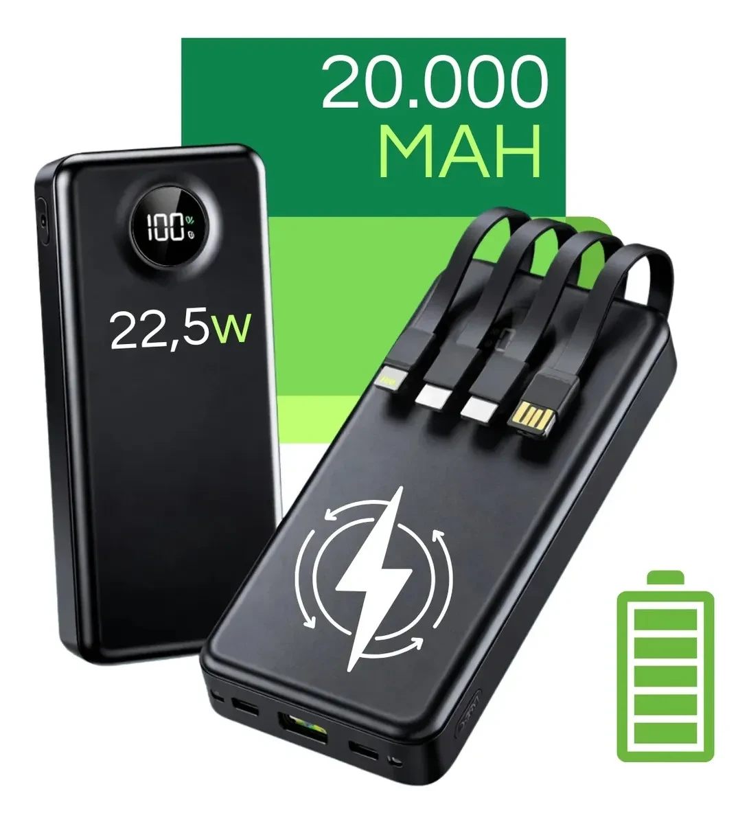 Carregador Portátil 20000mAh Davely Turbo Original Carregador Portátil Davely 20000mAh Turbo 22.5W para Samsung iPhone Xiaomi Motorola