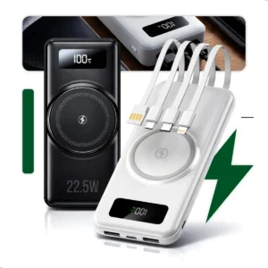 Carregador Portátil Power Bank 20.000mAh Indução Turbo 22.5W Nixzen Branco