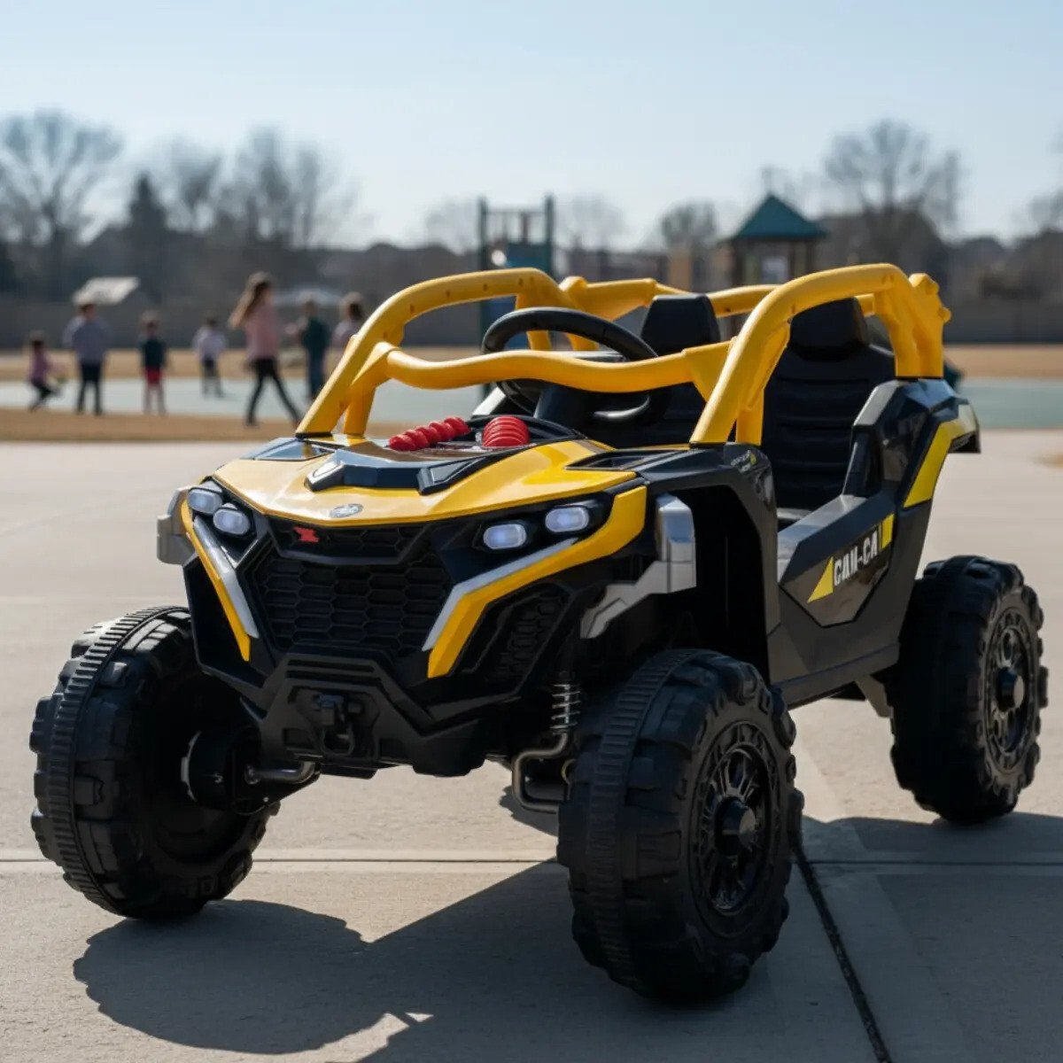 Carro Elétrico Infantil De Controle Remoto Quadriciclo Utv Cor Amarelo Voltagem Do Carregador 127/220v Carro
