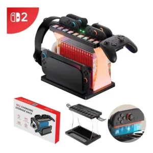 Case Nintendo Switch 2 Carregamento Armazenamento Jogo Slot Preto