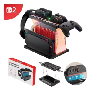 Case Nintendo Switch 2 Carregamento Armazenamento Jogo Slot JCMO Preto