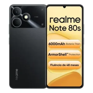 Celular Smartphone Realme Note 80s 128GB 4GB RAM Dual SIM Bateria 6000mAh Ultrafino 7,94mm Resistência IP54 Preto