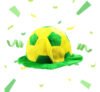 Chapéu De Bola Brasil Torcedor Futebol Copa Veludo Premium