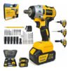 Chave De Impacto E Parafusadeira A Bateria 21v 4ah 3 Em 1 Brushless Amarelo 50hz/60hz Sem Escova 2 Baterias Recarregável Bivolt Mestri Amarelo/preto 127/220v