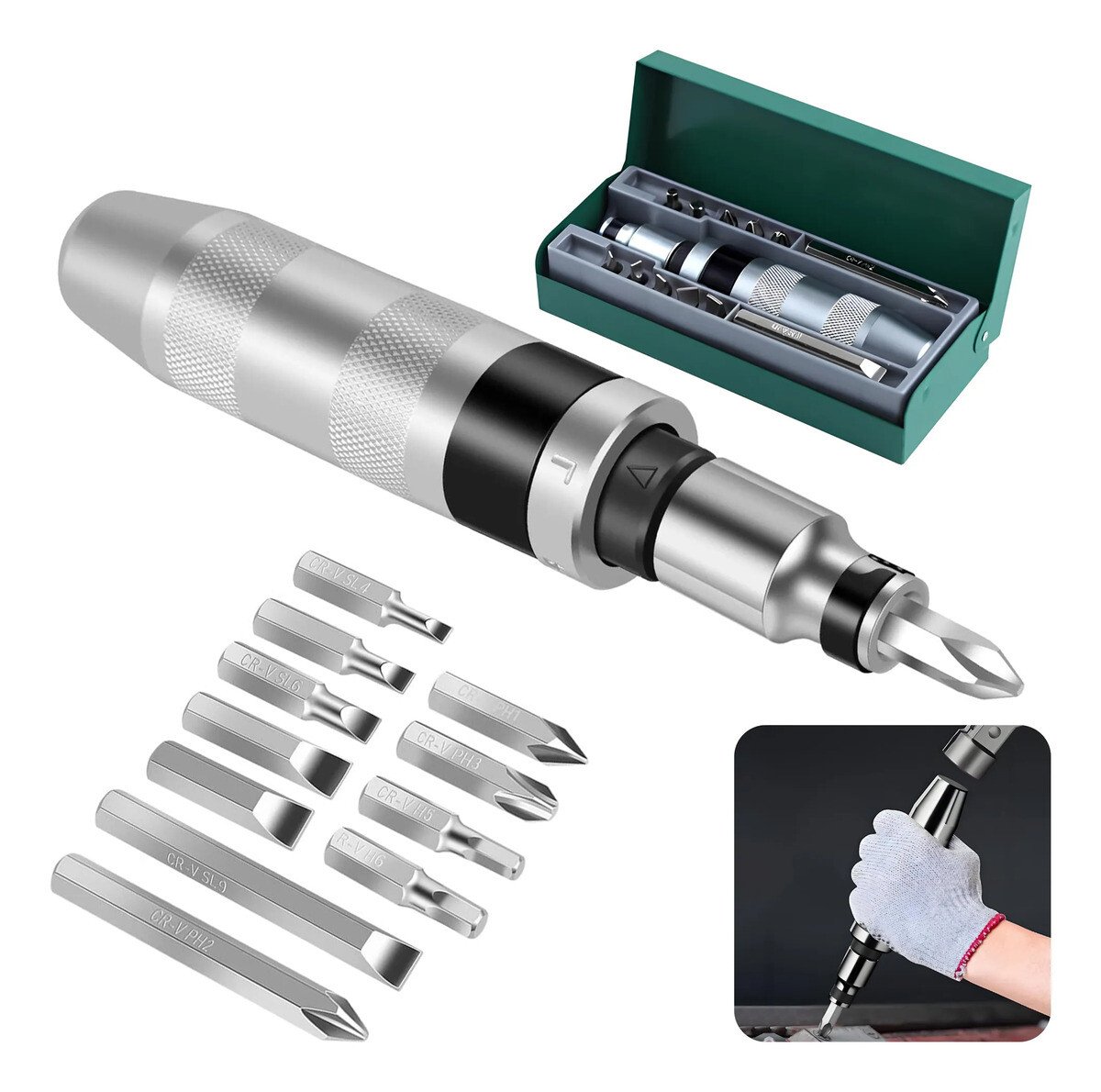 Chave Impacto Martelete Manual Profissional Reversível 13pç Chave Impacto Martelete Manual Profissional Reversível 13pç