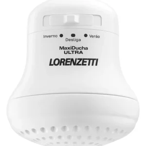 Chuveiro Maxi Ducha Ultra Branco 127v 5500W Lorenzetti com espalhador grande e resistência Loren Ultra