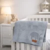 Cobertor de Bebê Manta de Tricô Super Macia Bichos Floresta Baronesa Tricot branco