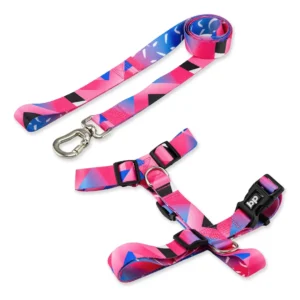 Coleira Peitoral Com Guia Para Cachorro Pet Cães Basic Pet Cor Lawn Tamanho Médio