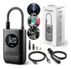 Compressor de Ar Digital Portátil Recarregável USB-C para Pneus de Bicicleta Moto Carro Bolas Infláveis Preto Lumi