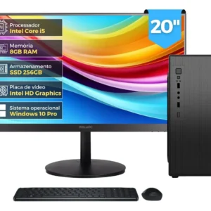 Computador Completo Intel Core i5 4570 8GB RAM SSD 256GB Monitor 20 BluePC