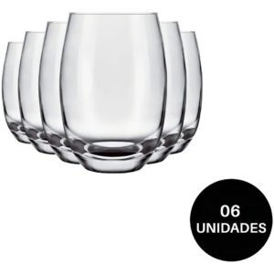 Conjunto 6 Copos De Vidro Nadir Figueiredo Aruba 465ml Transparentes Transparente