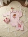 Conjunto Bebê Bailarina Kit 3 Peças Bordado Gomes Baby & Lar para meninas