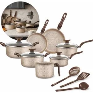 Conjunto de panelas antiaderente 10 peças Coffee Cappuccino Imperial