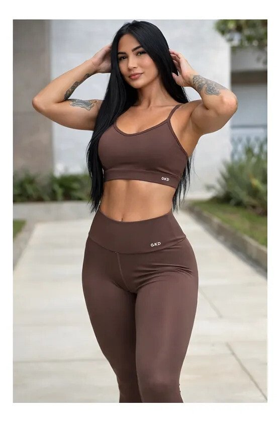 Conjunto Gkd Zero Transparência Legging Cós Alto Top Duplo Conjunto Gkd Zero Transparência Legging Cós Alto Top Duplo