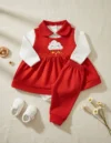 Conjunto Pagão Bebê Menina RN 3pçs Vestido Bordado Gomes Baby & Lar