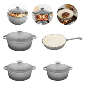 Conjunto Panelas De Ferro Fundido Esmaltado 4 Peças
