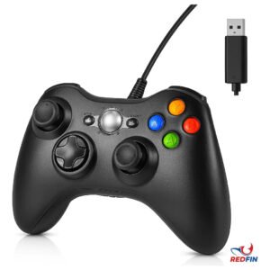 Controle Para Xbox 360 Com Fio Android Cor Preto Console Marca Redfin Joystick Manete Gamepass Steam Tv Pc Android Pc Controle Pc Gamer Redfin