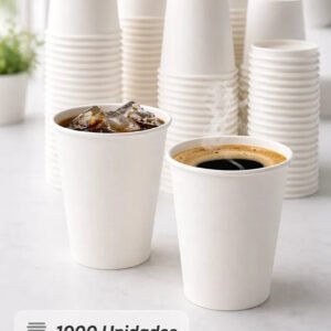 Copo Papel 180ml Descartável Biodegradável Branco 1000un Café Bebidas Quentes Resistente Térmico Ecológico