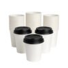 Copo Papel 200ml Café Expresso 100un Biodegradável Com Tampa