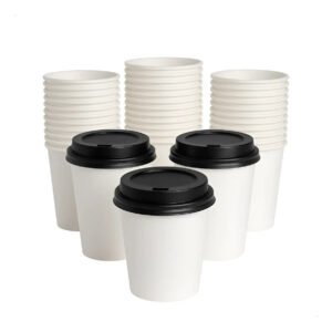 Copo Papel 200ml Café Expresso 100un Biodegradável Com Tampa