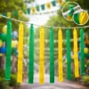 Cordão De Fitinhas Verde Amarelo Copa Do Mundo Plástico 100m 100 Metros Verde E Amarelo
