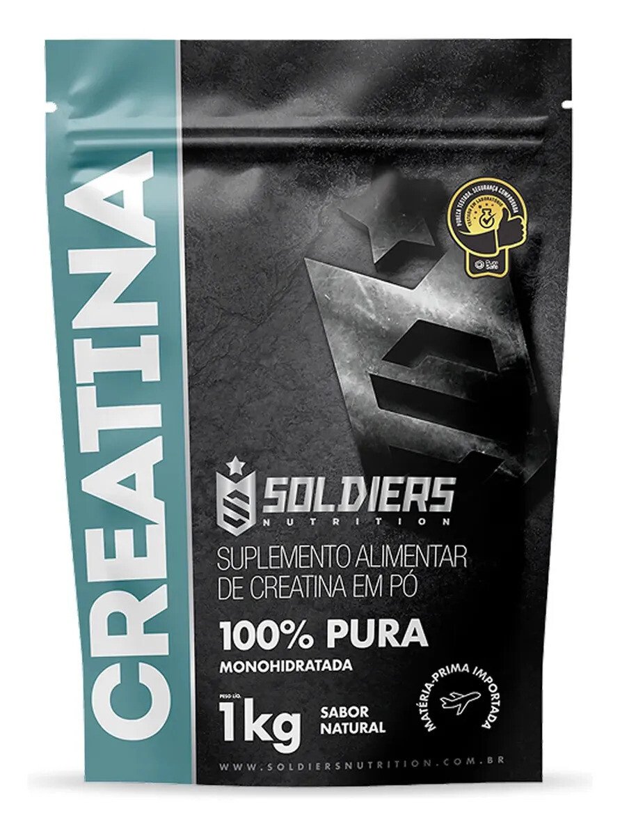 Creatina 1kg Suplemento Monohidratada Em Pó 100% Pura - Soldiers Nutrition Sem Sabor Creatina 1kg Suplemento Monohidratada Em Pó 100% Pura - Soldiers Nutrition Sem Sabor