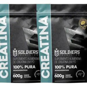 Creatina Monohidratada 1200g Soldiers Nutrition 100% Pura Sem Sabor para Ganho de Massa Muscular e Melhor Desempenho