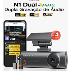 Ddpai N1 Câmera Veicular Dual 1296p 1080p Wi-Fi visão noturna