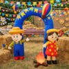 Decoração Festa Junina Inflável Portal Casal Caipira 230cm Azul Animafest