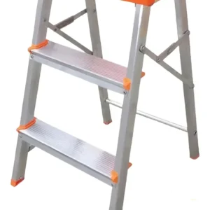 Escada Banqueta Alumínio 3 Degraus Botafogo Lar & Lazer Dobrável Inox