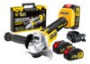 Esmerilhadeira Angular Profissional Brushless 9000 Rpm 21v Com 02 Baterias E Acessórios The Black Tools Amarelo 127/220v 50/60hz