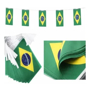 Faixa Varal Bandeirinhas Brasil 6m Torcida Copa Decoração