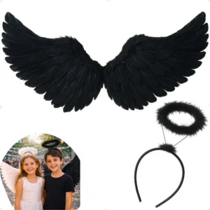 Fantasia Asa Anjo Tiara Infantil Adulto Halloween Carnaval