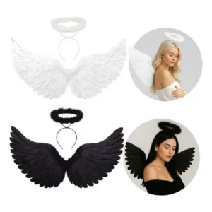 Fantasia Asa Anjo Tiara Infantil Adulto Halloween Carnaval