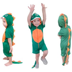 Fantasia Dinossauro Infantil Menino Luxo Curto Verde Full