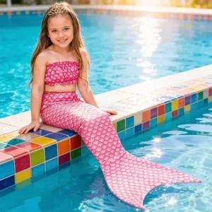 Fantasia Infantil De Carnaval Ariel C/ Cauda De Sereia E Top