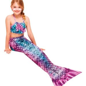 Fantasia Sereia Yara C/calda Biquini Infantil Roxo Envio 24h