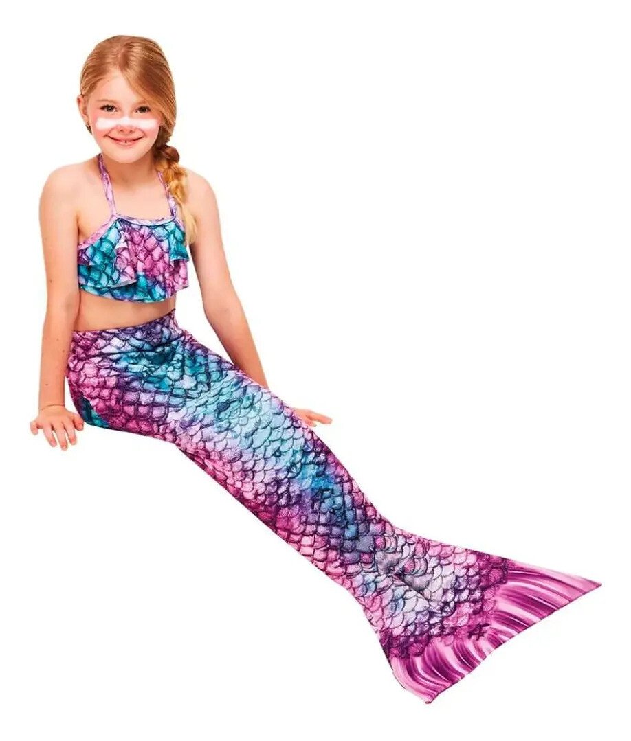 Fantasia Sereia Yara C/calda Biquini Infantil Roxo Envio 24h Fantasia Sereia Yara C/calda Biquini Infantil Roxo Envio 24h