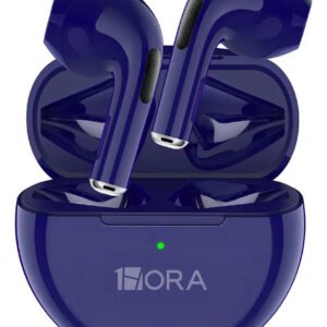 Fone de ouvido Bluetooth 5.0 sem fio 1Hora AUT119 intra-auricular confortável com microfone, cor azul