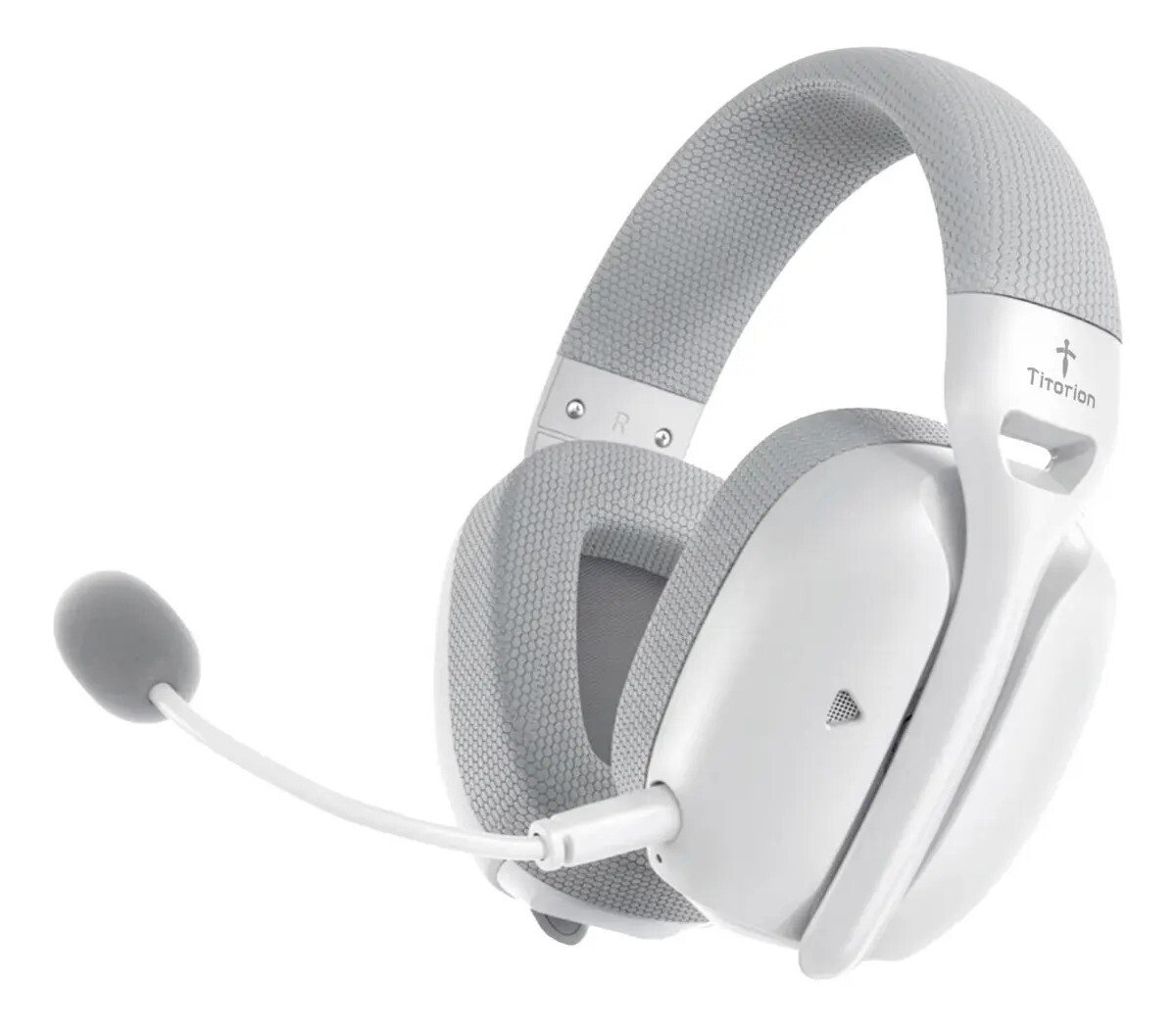Fone Headset Gamer Sem Fio Titorion Mintak Pro Original Branco Fone de Ouvido Headset Gamer Sem Fio Titorion Mintak Pro Tri - Mode Ultraleve Branco com microfone removível e conexão Bluetooth e 2.4GHz