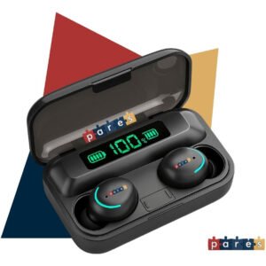Fone De Ouvido Sem Fio Bluetooth F9-5 Pares Som Imersivo Powerbank Moderno Bateria Longa Duração Academia Compativel Com Todos Celulares Preto