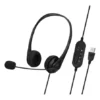 Fone Headset USB com microfone para home office e call center, cor preta