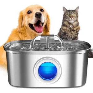 Fonte De Água De Aço Inoxidável 3.2l Para Gatos E Cães Luxo