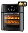 Fritadeira Elétrica Forno Oven 12 Litros Preta Mondial AFON-12L-BG com acessórios, janela transparente e painel digital.