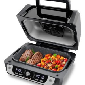 Fritadeira Elétrica Air Fryer Wap Cozinha Barbecue Com Painel Digital E 12 Funções Preto E Cinza 127v