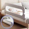 Grade de Cama com Tela de Segurança para Bebês e Idosos, dobrável, ajustável, na cor cinza