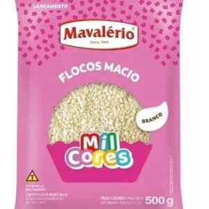 Granulado Flocos Branco Mavalério 500g para confeitaria