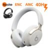 Headphone Bluetooth 5.4 Com Anc+enc 40h Bateria Basike Fone Headset Bluetooth Com Microfone Hi-fi Estéreo Branco