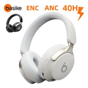 Headphone Bluetooth 5.4 Com Anc+enc 40h Bateria Basike Fone Headset Bluetooth Com Microfone Hi-fi Estéreo Branco