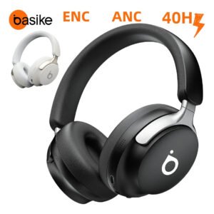 Headphone Bluetooth 5.4 Com Anc+enc 40h Bateria Basike Fone Headset Bluetooth Com Microfone Hi-fi Estéreo Preto